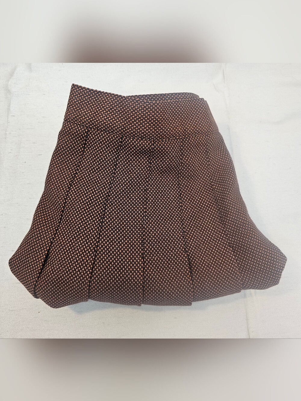 Joyce Leslie Koji Yohji Pleated Mini Skirt in Brown Print Size 13